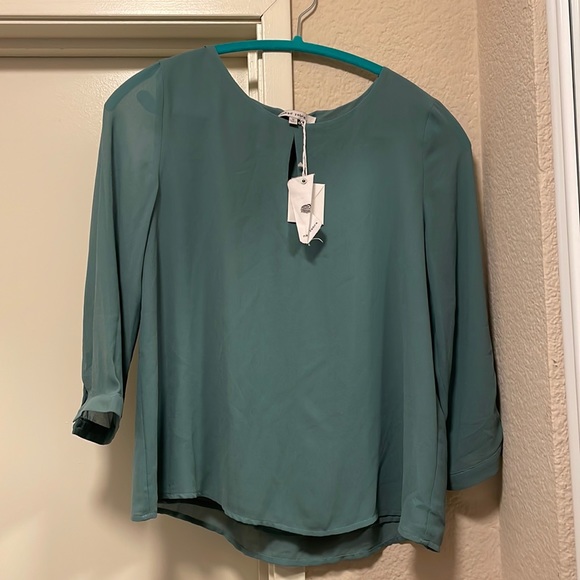 Naked Zebra Tops - Teal Naked Zebra 3/4 sleeved blouse
